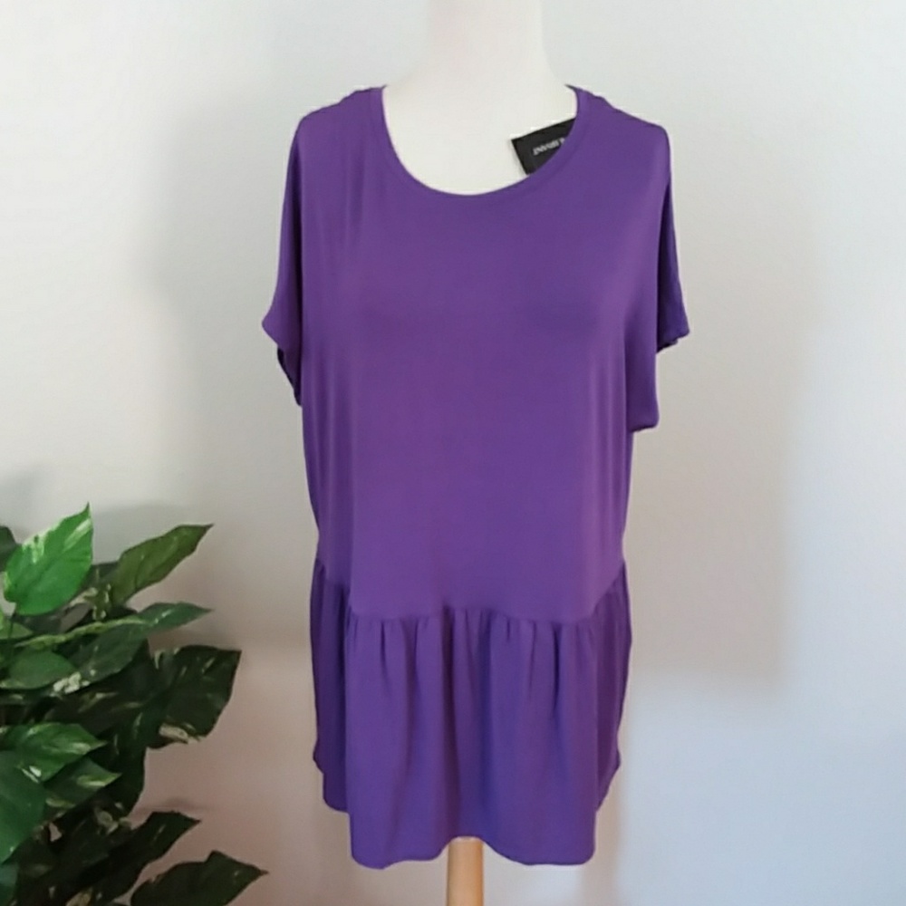 New Lane Bryant Purple Peplum Tee